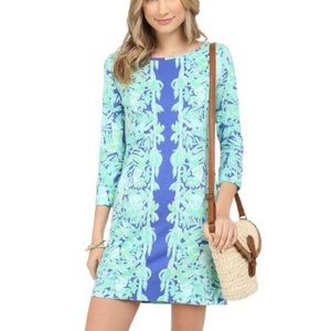 Lilly blue and green patterned dress